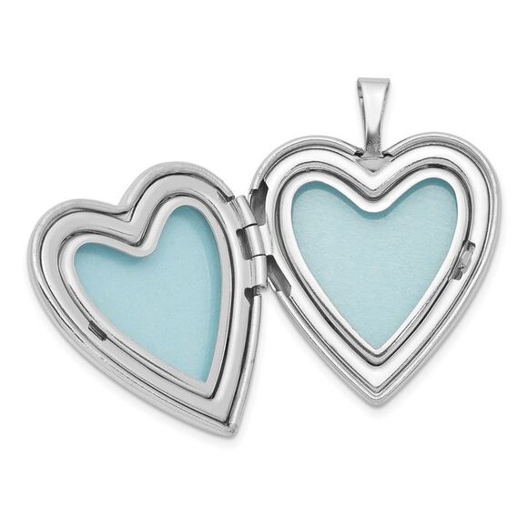 Sterling Silver 20mm Scrolled Heart Locket - Picture 4 of 6